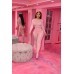 European And American Women Popular Solid Color Casual String Pocket Two Piece Set