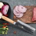 Exquisite Hammer Pattern Craft 6.5 Inch Small Kitchen Knife Zebra Wood Handle Damascus Slice Knife Sharp Chef's Knife