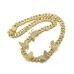 Hip Hop Necklace Niche Design Gold Box Buckle Necklace Butterfly Hip Hop Cuban Chain