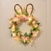 Easter Egg Simulation Garland Easter Ball Chrysanthemum Rabbit Shape With Lamp Rattan Circle Decoration Pendant With Lamp Garland