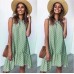 Round Neck Sleeveless Polka Dot Loose Swing Ruffle Dress