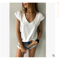 Summer Women's Simple v-Word T All-Match Casual Top