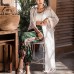 Seaside Holiday Beach Sunscreen Women's Mid Length Shawl With Loose Ethnic Striped Thin Cardigan