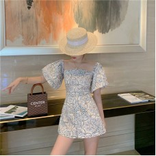 Vacation Style Women's Jumpsuit Seaside Holiday Thailand Jumpsuit Wide-Leg Pants Thin High Waist Shorts Beach Pants Summer