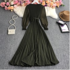 Pleated Waist Shows Thin Temperament Light Mature Style Women's New French Dress Long Pleated Skirt