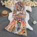 Vintage Printed Long Sleeve Shirt Women High Waist Pleated Flowy Skirt Casual Versatile Chiffon Two Piece Suit