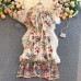 Hepburn Style Dress Ladies Temperament Lace Bow Neck Scheming Perspective Mesh Heavy Industry Embroidery Fairy Skirt