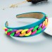 Headband New Fashion Personality Pastoral Style Female Wide-Brimmed Color Chain Decoration Macaron Color Headband