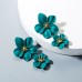 Ins Korean Small Fresh Flower Earrings Female Bohemian Multicolor Double Layer Long Earrings