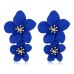Ins Korean Small Fresh Flower Earrings Female Bohemian Multicolor Double Layer Long Earrings
