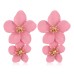 Ins Korean Small Fresh Flower Earrings Female Bohemian Multicolor Double Layer Long Earrings