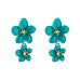 Ins Korean Small Fresh Flower Earrings Female Bohemian Multicolor Double Layer Long Earrings