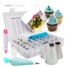 Numbered 64-Piece Piping Nozzle 42-Head Cake Piping Nozzle Piping Bag Silicone Piping Pen