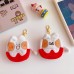 Net Red Cute Plush Shy Rabbit Bread Rabbit Super Headphone Bag Pendant Plush Toy Schoolbag Ornament