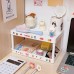 Simple Ins Installation-Free Temperament Double-Layer Desktop Rack Dormitory Bedroom Desk Folding Storage Rack Finishing Rack