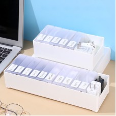 Desktop Data Cable Storage Artifact Mobile Phone Charger Charging Cable Sorting Grid Winder Power Cord Storage Box