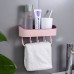 European Style Simple Punch Free Bathroom Wall-Mounted Rack Toilet Multi-Functional Kitchen Plastic Storage Rack