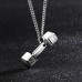 Korean Fashion Fitness Lettering Dumbbell Necklace Men's Pendant Domineering Titanium Steel Personality Couple Girls Simple Jewelry
