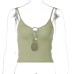 Cutout Front Navel Slim Fit Sling Top