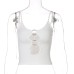 Cutout Front Navel Slim Fit Sling Top