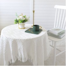 Lace White Tablecloth Ins Style Coffee Table Cloth Art Photo French Retro Knitting