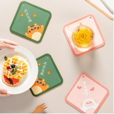 Cute Insulation Mat Table Anti-Scalding Household Tiger Year Kitchen Casserole Mat Dish Mat Creative Office Water Coaster Bowl Mat