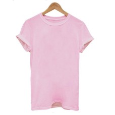 Loose Solid Color Short Sleeve T-Shirt Fashion Round Neck Men's And Women's Blank Tops