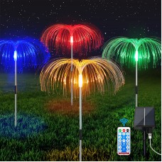 Led Outdoor Waterproof Landscape Light Solar Grass Reed Light Colorful Decorative Jellyfish Light Fiber Optic Light