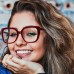 Personality Leopard Print Glasses Frame Women's Fashion Simple Large Frame Plain Light Mirror Trend New Anti-Blue Light Glasses