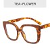 Personality Leopard Print Glasses Frame Women's Fashion Simple Large Frame Plain Light Mirror Trend New Anti-Blue Light Glasses