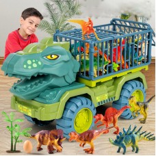 Dinosaur Transporter Children's Toy Set Boy Tyrannosaurus Rex Triceratops Car Solid Dinosaur Fall Resistant