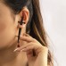 Niche Design Long Sword Hilt Earrings Cool Hip-Hop Red Water Drop Cross Earrings