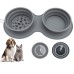 Pet Slow Food Anti-Choking Dog Bowl Folding Anti-Vomit Double Food Portable Dog Bowl Licking Plate Slow Food Pad Pet Plate