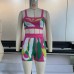 Summer new woolen suit women's suspenders backless sexy shorts two-piece set