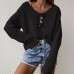 Women's Loose Large Drop Shoulder Knit Top Knitwear