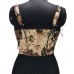 French Monet Oil Painting Wind-Dyed Ink And Wash Front Straps Body Sculpting Fish Bone Waist Half Chest Suspender Top