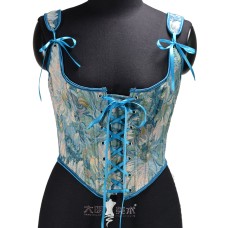 French Bandage Half-Pack Bodice Yarn-Dyed Ink Wash Chrysanthemum Embroidery Oil Painting Style Folded Vest Women's Top French Bandage Half-Pack Bodice Yarn-Dyed Ink Wash Chrysanthemum Embroidery Oil Painting Style Folded Vest Women's Top