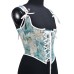 French Bandage Half-Pack Bodice Yarn-Dyed Ink Wash Chrysanthemum Embroidery Oil Painting Style Folded Vest Women's Top
