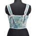 French Bandage Half-Pack Bodice Yarn-Dyed Ink Wash Chrysanthemum Embroidery Oil Painting Style Folded Vest Women's Top