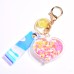 New Oil Love Keychain Cute Peach Heart Acrylic Pendant Creative Student Gift Pendant