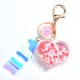 New Oil Love Keychain Cute Peach Heart Acrylic Pendant Creative Student Gift Pendant