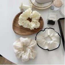 Net Red Large Intestine Ring Lace Chiffon Black And White Large Intestine Hair Ring Hair Accessories Simple Head Rope