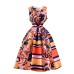 Waist Slim Temperament Round Neck Dress Summer Women's Seaside Vacation Sleeveless Printed Midi Skirt