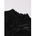 Elegant Dress For Women Stand Collar Long Sleeve High Waist Solid Midi Dresses Female Spring Clothing Style