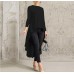 Spring Women's Long Sleeve Pullover Dovetail Irregular Swing Dress