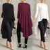 Spring Women's Long Sleeve Pullover Dovetail Irregular Swing Dress