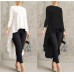 Spring Women's Long Sleeve Pullover Dovetail Irregular Swing Dress