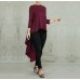 Spring Women's Long Sleeve Pullover Dovetail Irregular Swing Dress