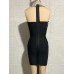 Patchwork Diamonds Dress For Women Halter Collar Sleeveless High Waist Solid Sexy Mini Dresses Summer Patchwork Diamonds Dress For Women Halter Collar Sleeveless High Waist Solid Sexy Mini Dresses Summer