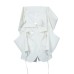 Cut Out White Blazer For Women Notched Collar Puff Long Sleeve Blazers Female Fashion New Clothing Spring